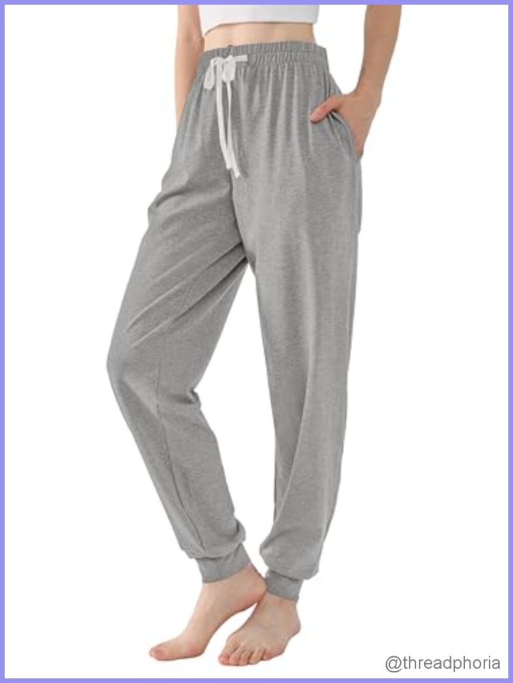 Cotton Jogger Sweatpants Women's Lounge Pajama Pants Elastic Waist